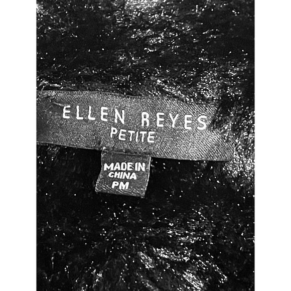 Ellen Reyes Black Plush Reversable Womens VEST PM Petite Medium - Picture 3 of 10